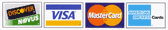 Discover Card, Visa, Master Card, American Express